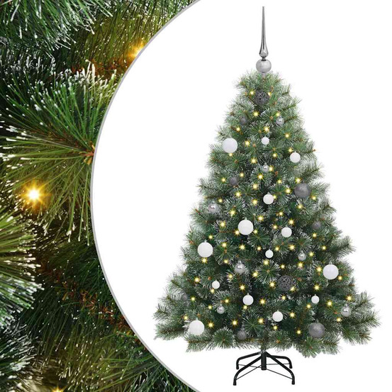 Sapin de noël artificiel avec 150 led vert 150 cm pe et pvc