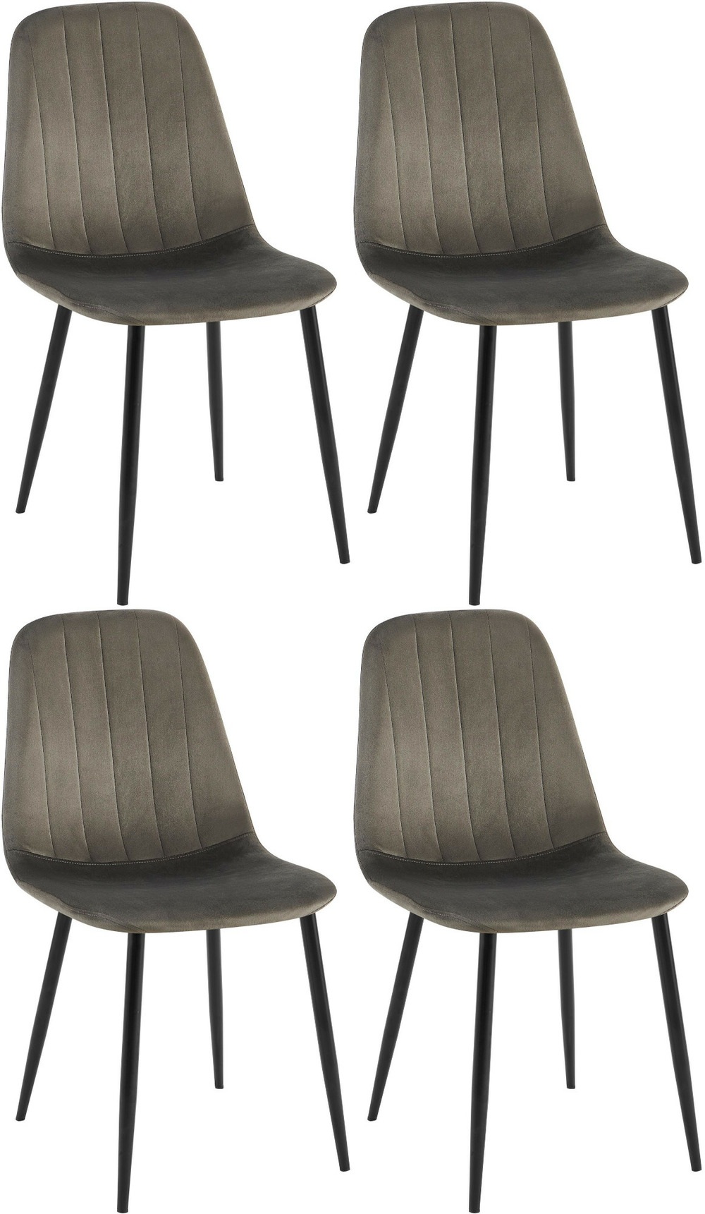 Lot de 4 chaises de salle à manger baxter en velours
