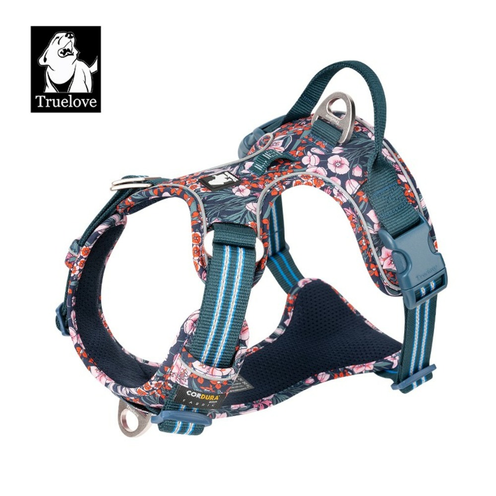 Harnais chien dressage anti traction & promenade truelove country plus - L : 65 - 82cm - Navy blazer rose