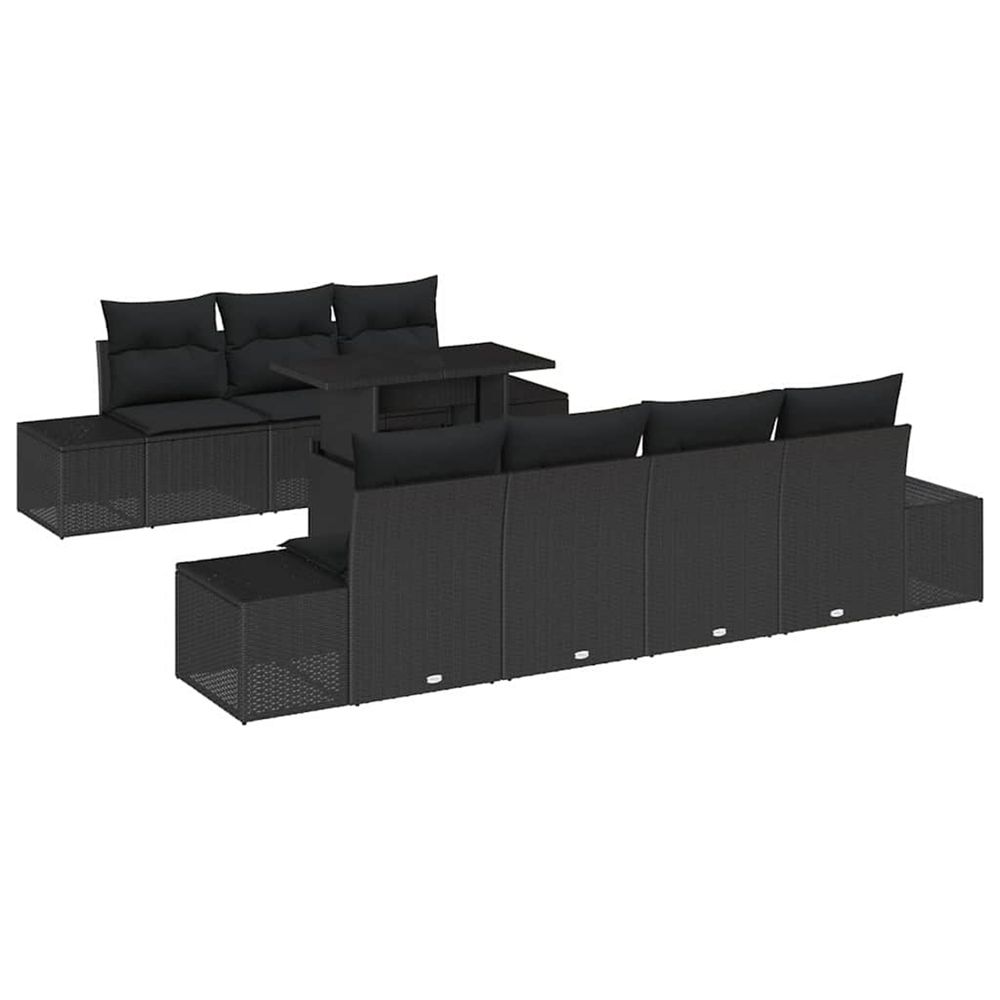 Ensemble de canapé de jardin 8 pc noir