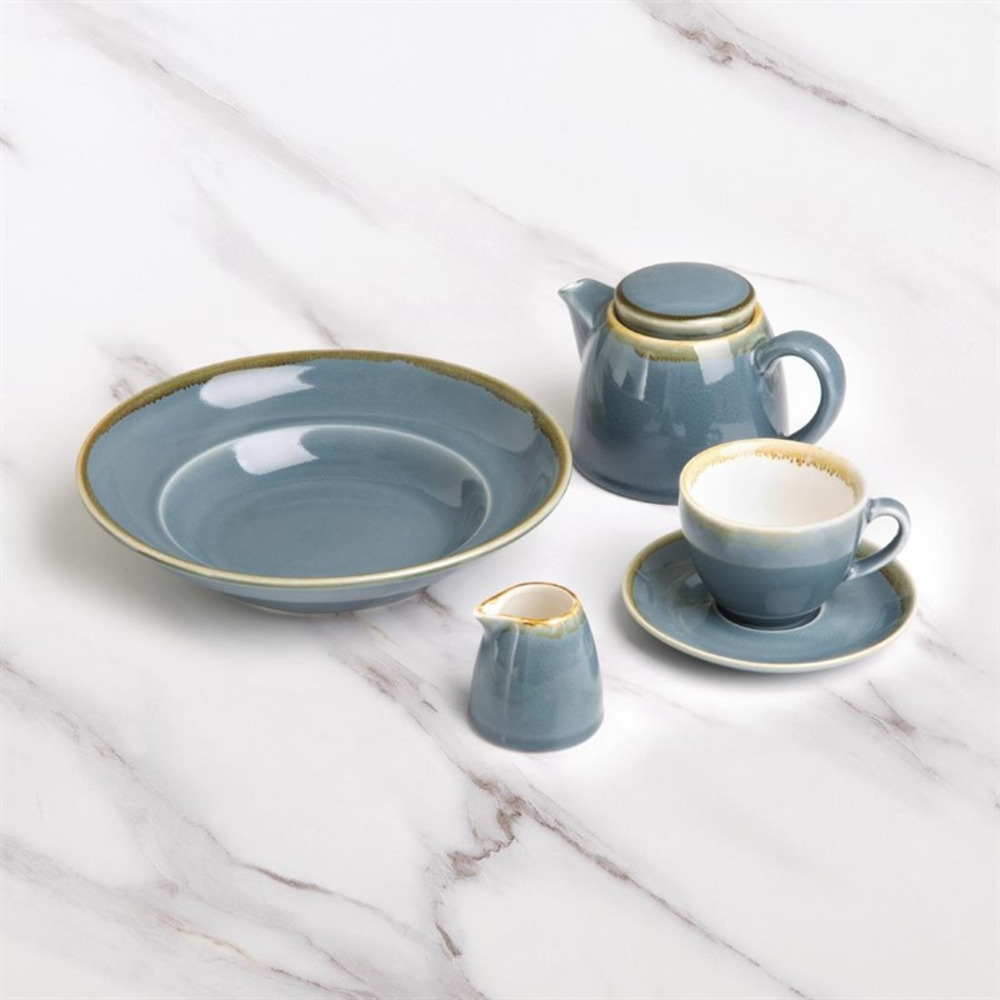 Assiettes à pâtes couleur océan 250mm - lot de 4 - olympia kiln