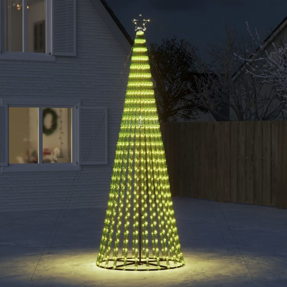 Grand sapin de noël lumineux 688 led pour jardin blanc chaud 300cm
