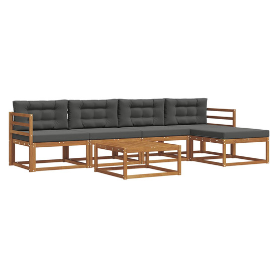 Ensemble de canapés d'extérieur 6 pcs naturel et anthracite