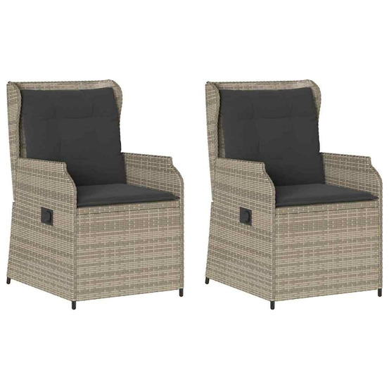 Banc de jardin avec coussin 2 pcs gris clair poly rotin
