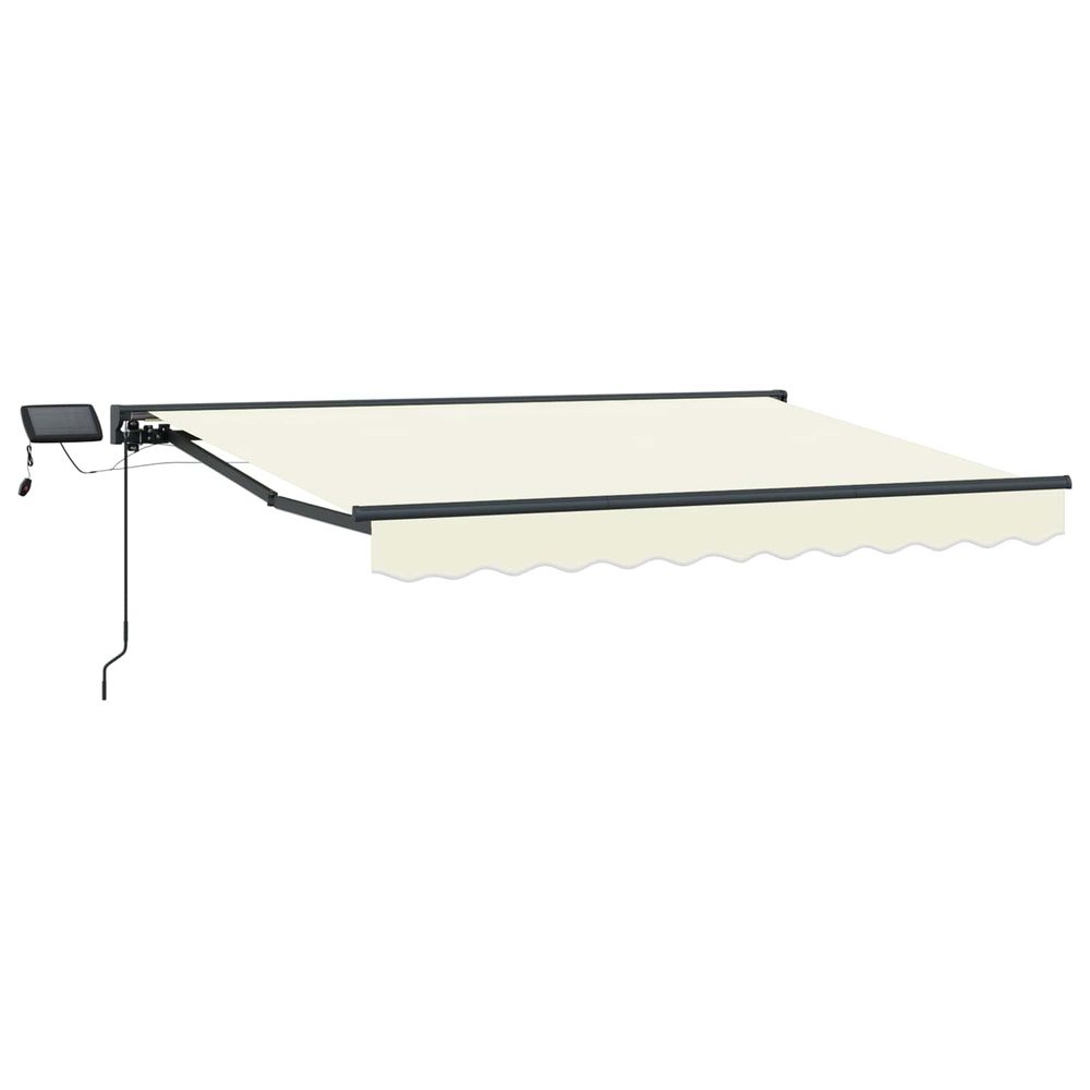 Cadre de store manuel avec leds crème et anthracite 3,5 x 2,5 m