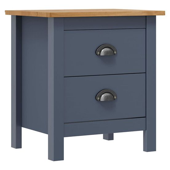 Table de chevet hill gris 46x35x49,5 cm bois de pin solide