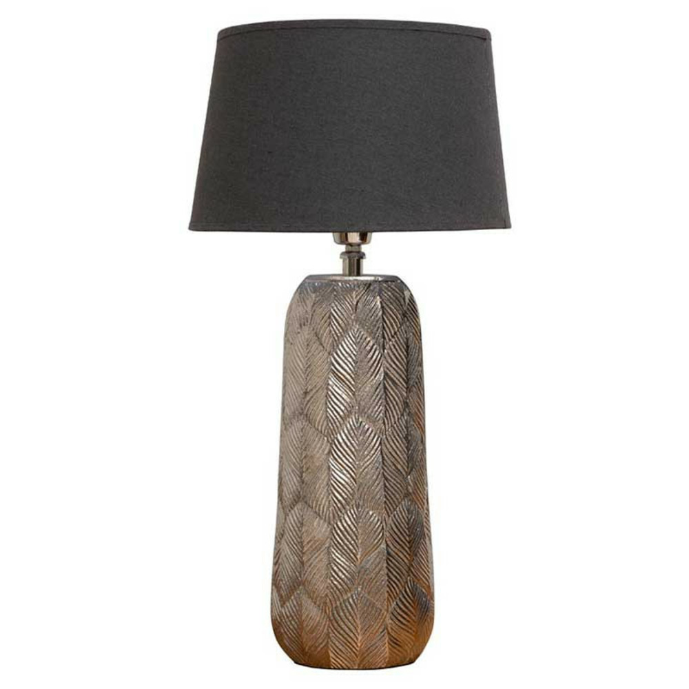 Lampe à poser palma feuilles argentées
