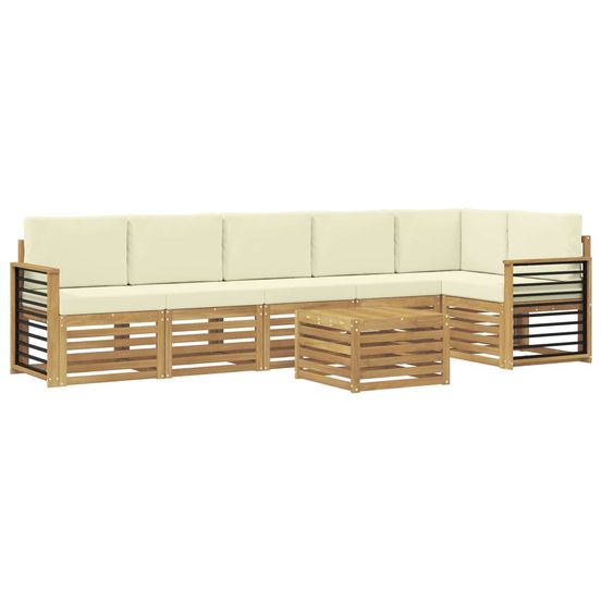 Ensemble de canapés d'extérieur 7 pc blanc et crème polyester