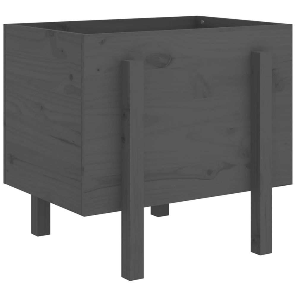 Jardinière d'extérieur gris 62x50x57 cm bois massif de pin