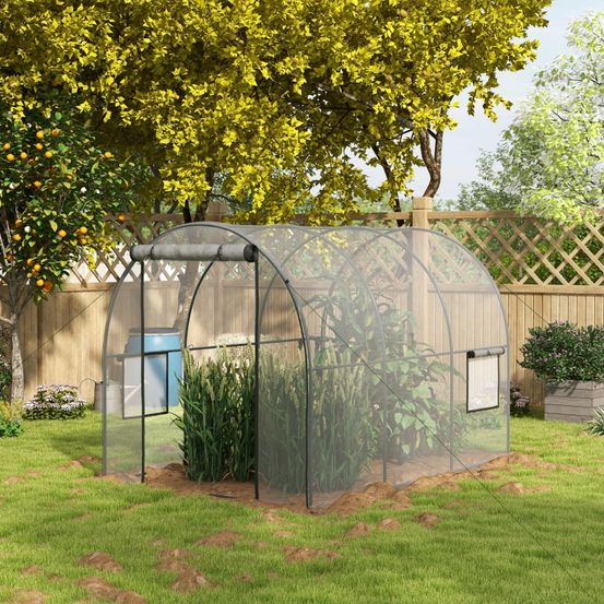 Serre tunnel polyéthylène transparent 300 x 200 x 200 cm jardin potager ventilation - comfortxl outdoor living