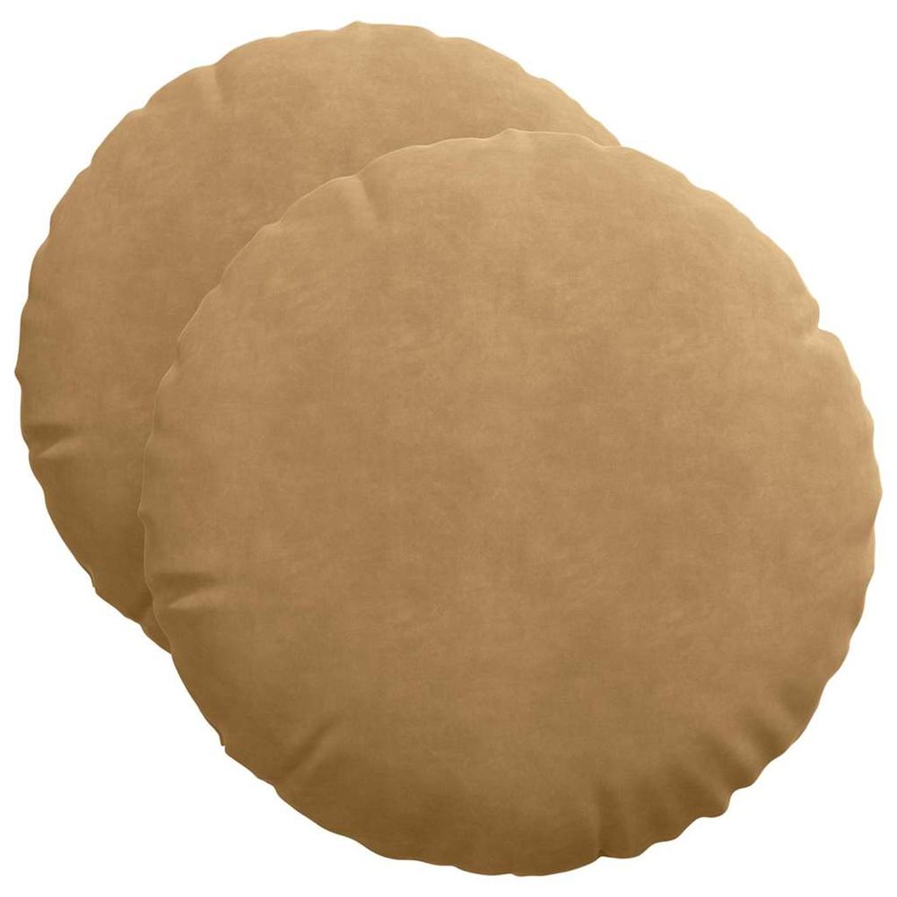 Coussins de siège 2 pc velours marron ø50 x 19 cm