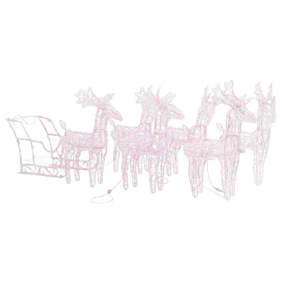 Décoration de noël rennes et traîneau 320 led acrylique