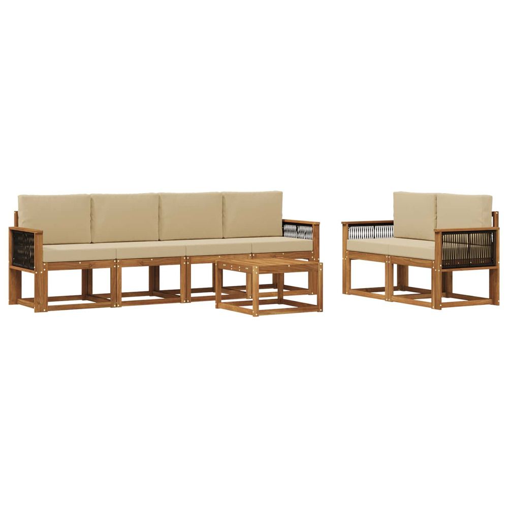 Ensemble de canapés d'extérieur 6 pc naturel