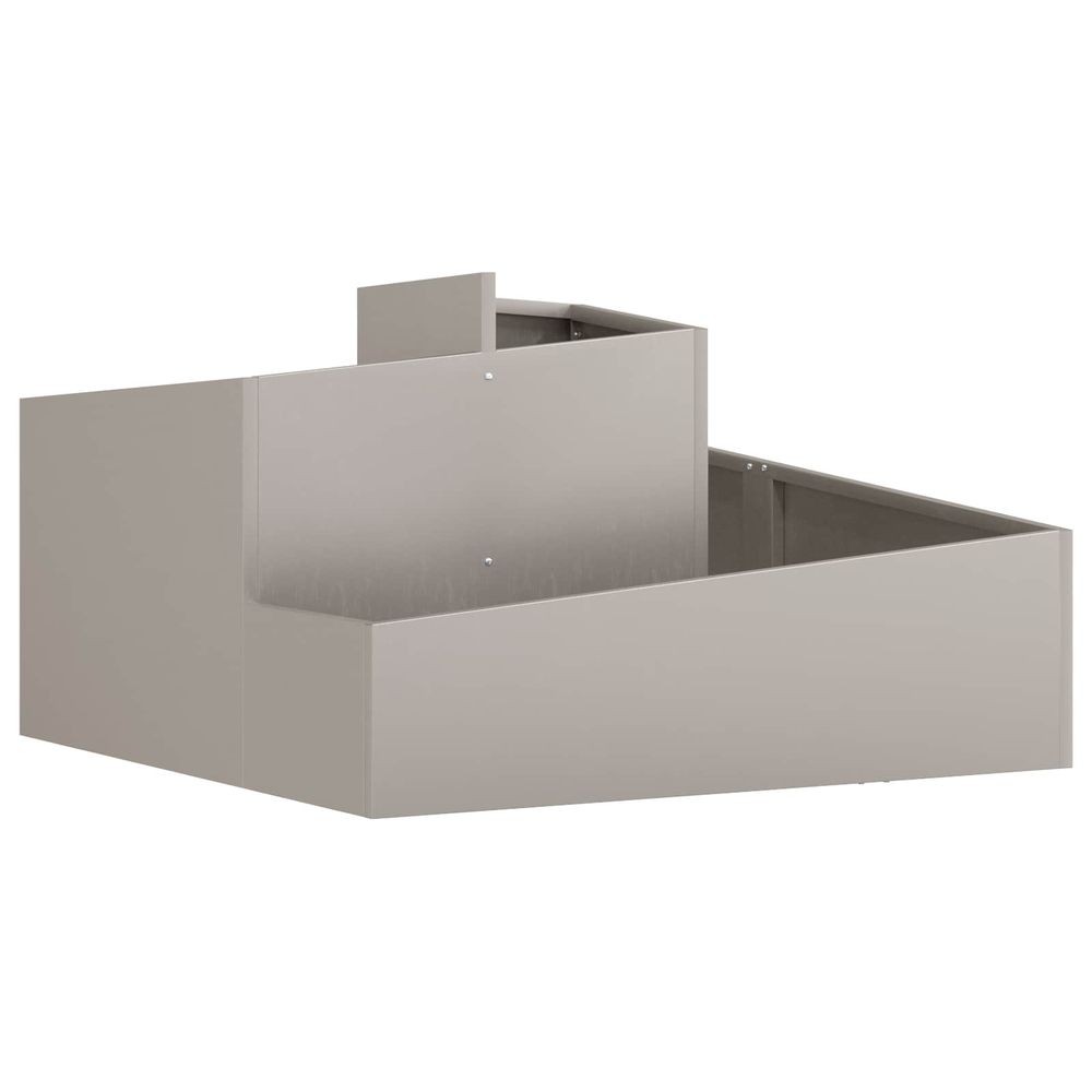 Grand bac à fleurs carré acier patiné pour jardin terrasse 80x80x50 cm marron