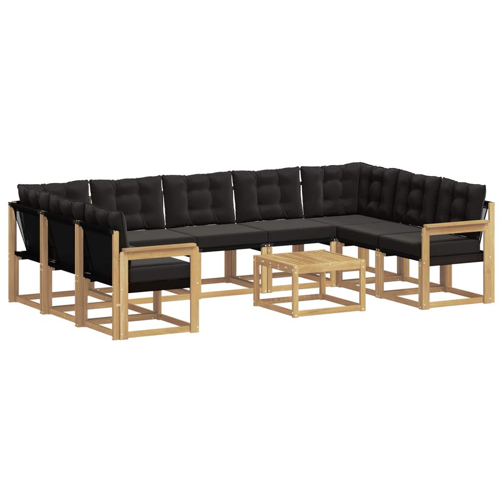 Ensemble de canapés d'extérieur 10 pc blanc et noir