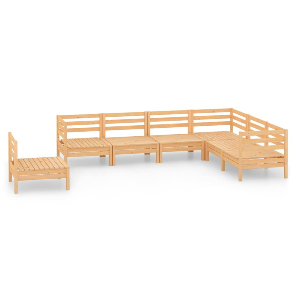 Salon de jardin 7 pcs bois de pin massif