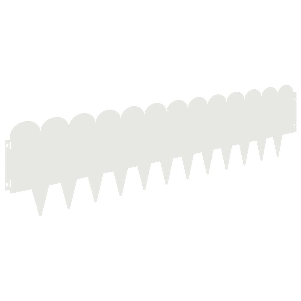 Bordure de pelouse 30 pc 103 x 25 cm acier blanc