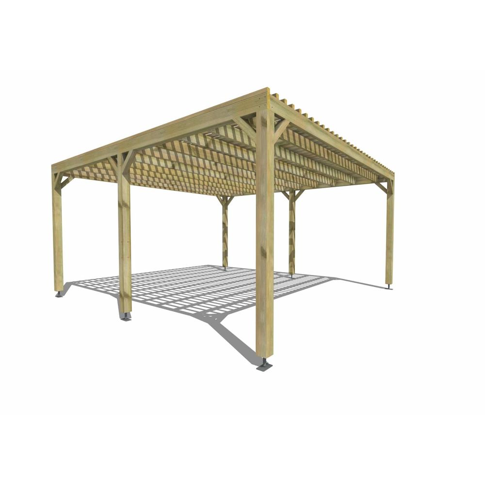 Pergola bois • 5m x 5m • indépendante • sens largeur • lattage bois • livraison comprise