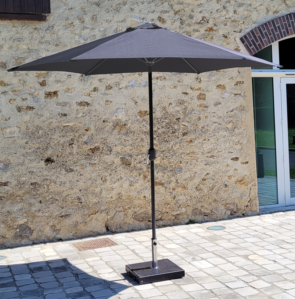 Parasol gris en aluminium 300 cm kalomo