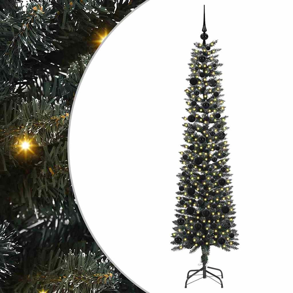 Sapin de noël artificiel vert 180 cm pvc, plastique et acier