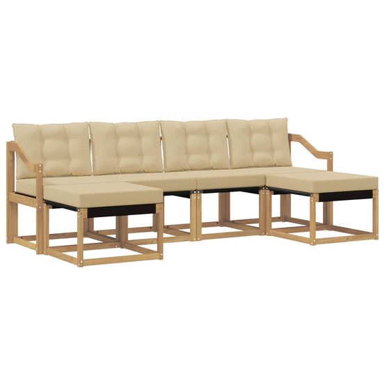 Ensemble de canapés d'extérieur 6 pc blanc et beige