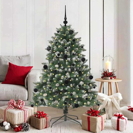Sapin artificiel lumineux 150 cm 720 branches, kit décoration complet 150 led 8 modes usb