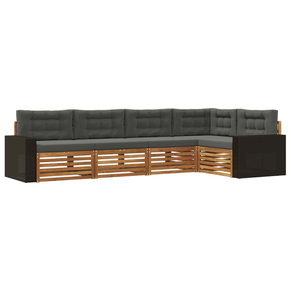Ensemble de canapés d'extérieur 5 pc naturel et anthracite