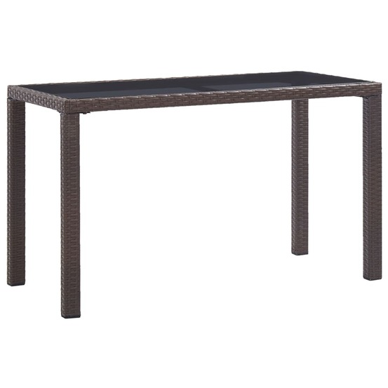 Table de jardin marron 123x60x74 cm résine tressée