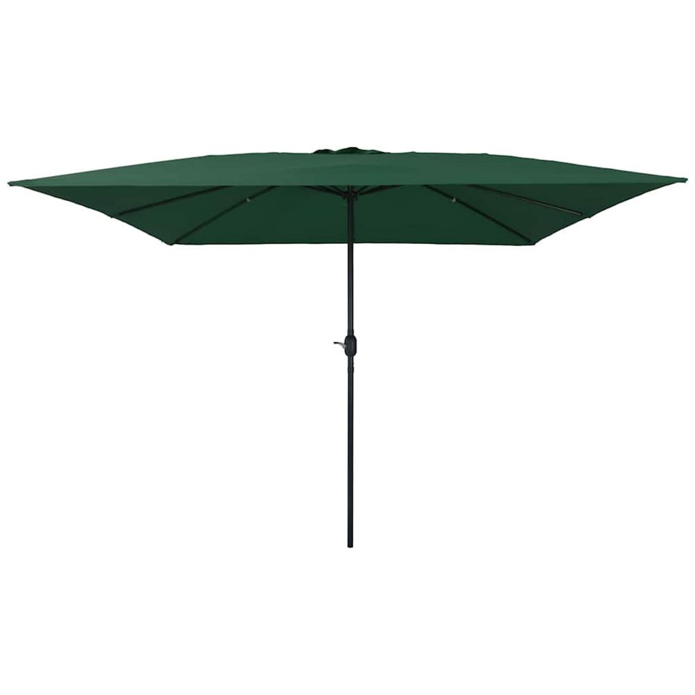 Parasol de jardin vert 295 x 295 x 245 cm polyester et acier