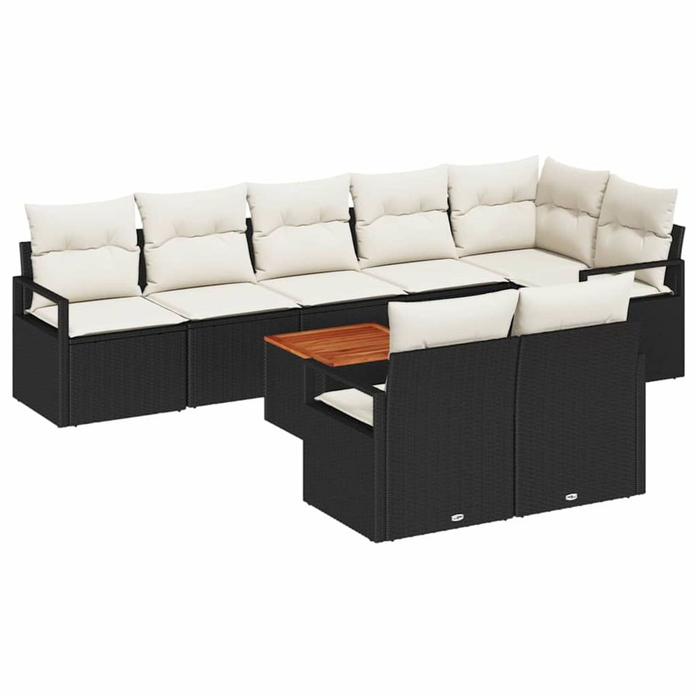 Ensemble de canapé de jardin 9 pc noir polyrotin