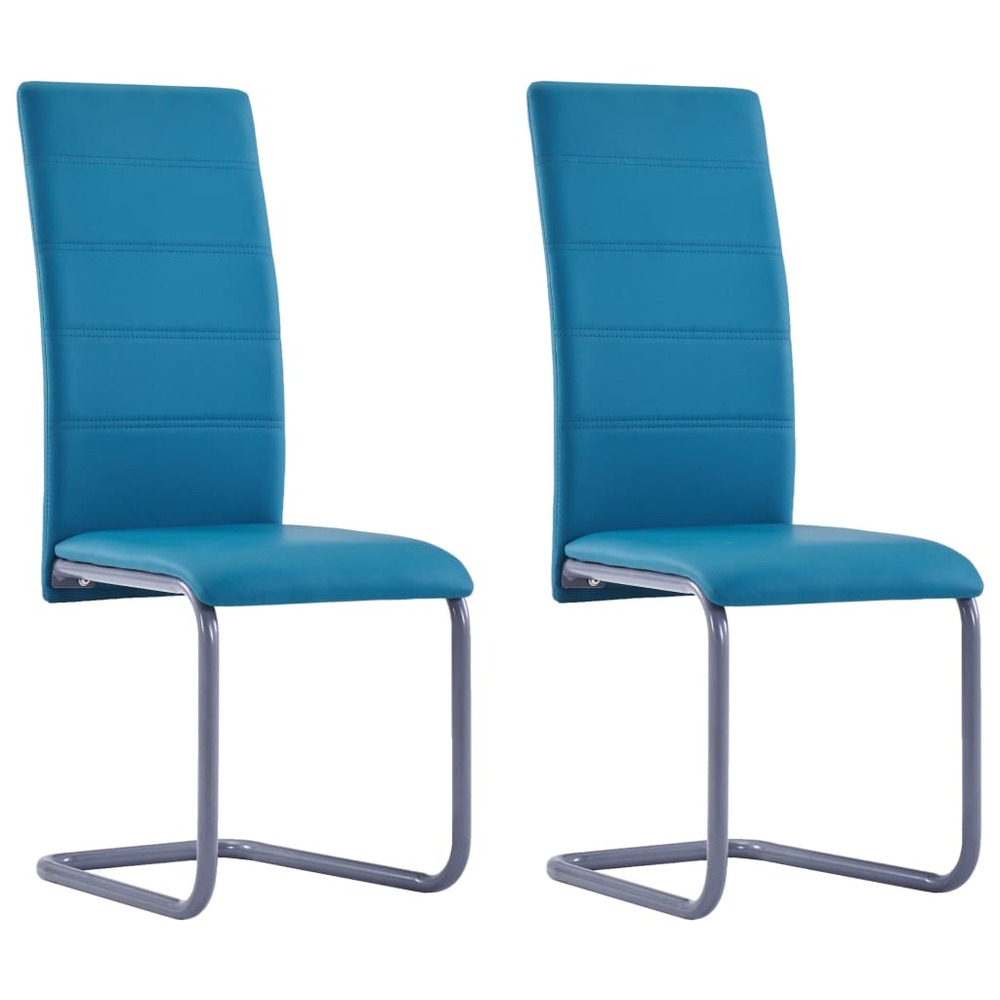Chaises de salle à manger cantilever 2 pcs bleu similicuir
