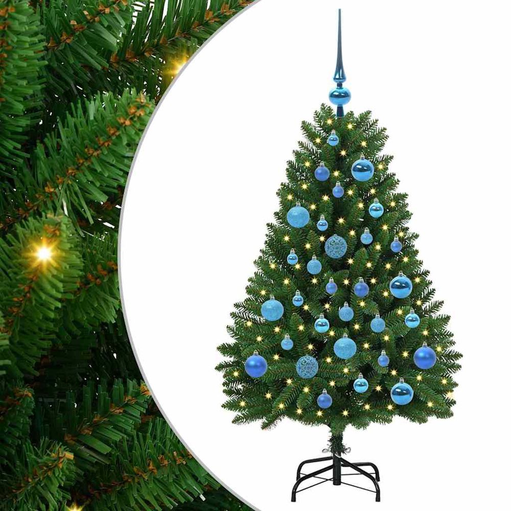 Sapin de noël artificiel 120 cm 150 led blanc chaud vert