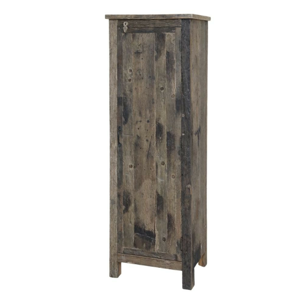 Armoire 1 porte rangement chambre salle de bain bois marron 160cm