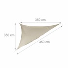 Voile d'ombrage triangle léger tendeurs 3,5 m beige