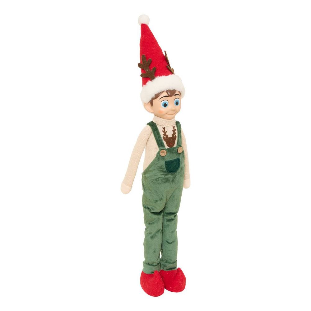 Lutin de noël saperli et popette vert h. 65 cm