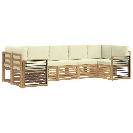 Ensemble de canapés d'extérieur 7 pc blanc et crème polyester