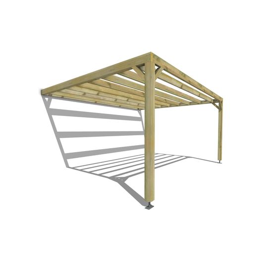 Pergola bois • 5m x 4m • adossée • sens largeur • livraison comprise