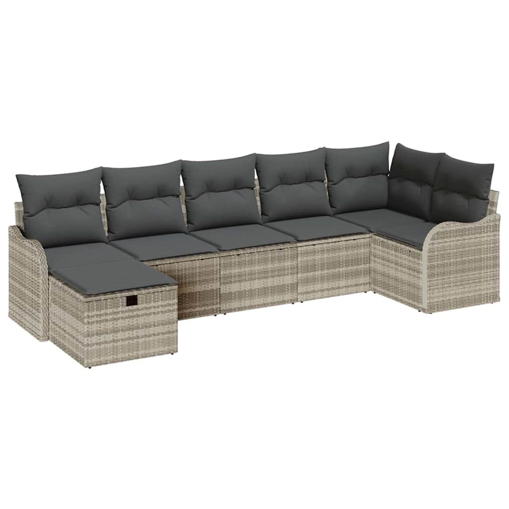 Ensemble de canapé de jardin 7 pc poly rotin