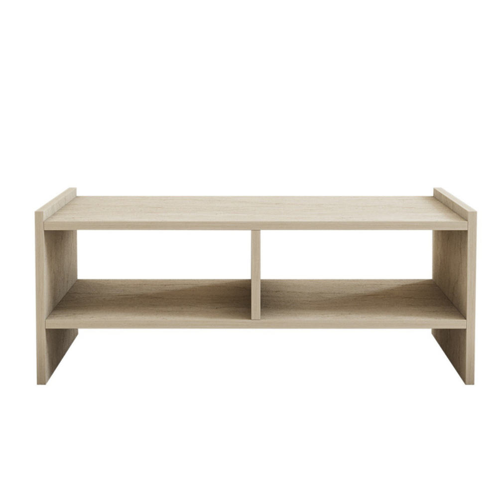 Table basse en bois effet pierre - 2 niches albin