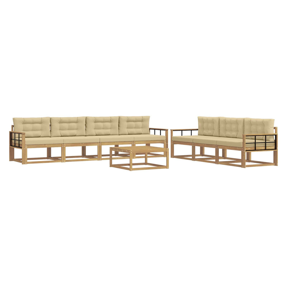 Ensemble de canapés d'extérieur 7 pcs blanc et beige