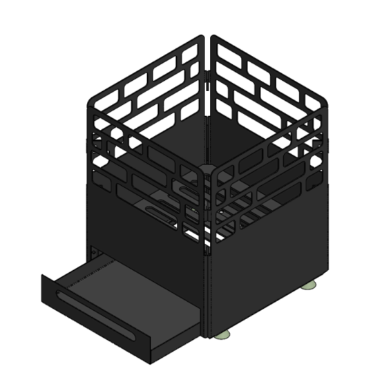 Brasero cube en acier 500 x 500 mm - brasero artisan