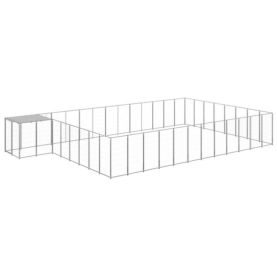 Très grand chenil xxl pour chien acier extérieur avec toit de protection 30,25 m²