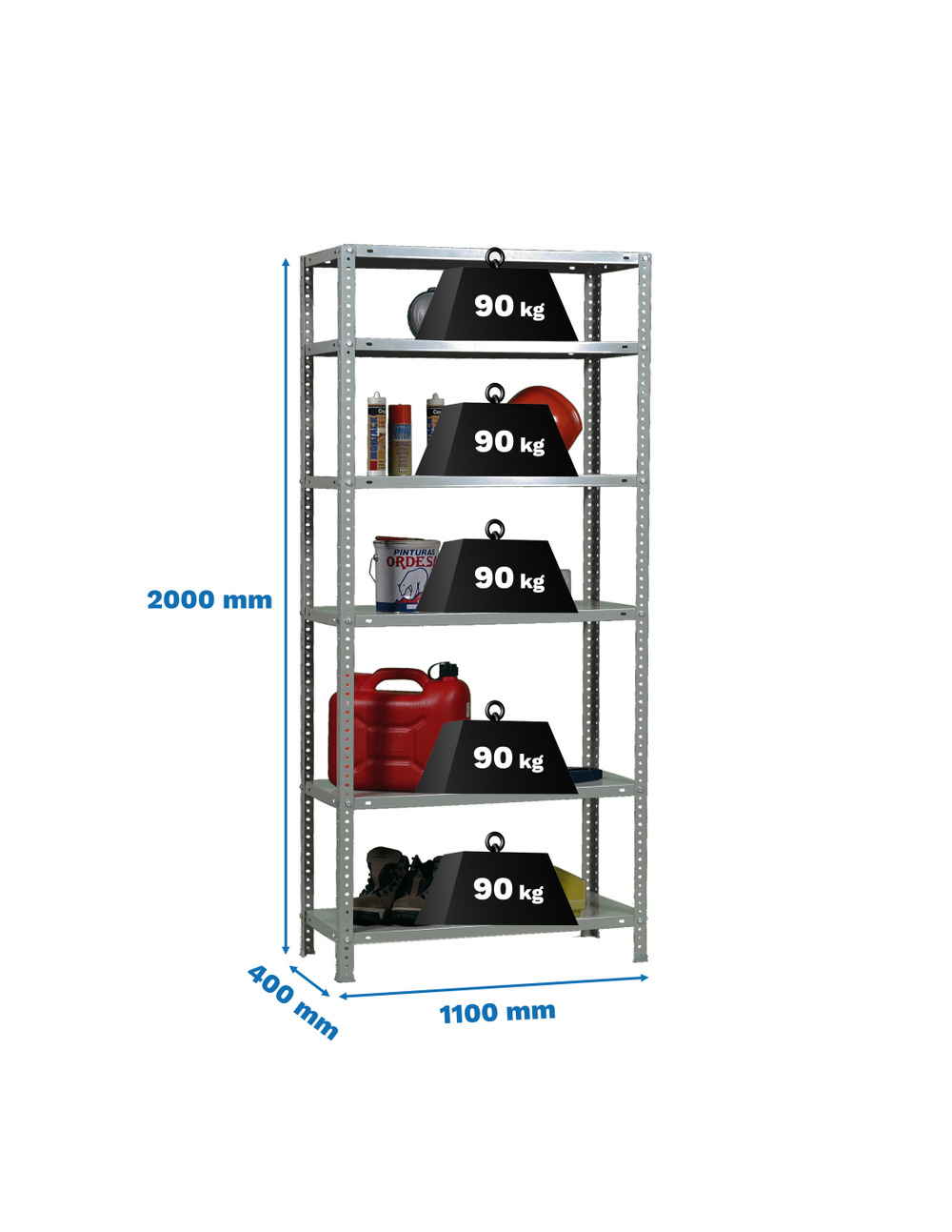 Etagère légère avec vis comfort superplus 6/400 galva galvanisé 2000x1100x400 - simonrack