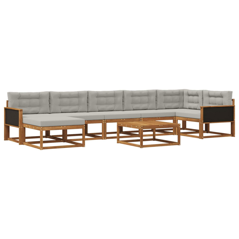 Ensemble de canapés d'extérieur 8 pcs naturel et gris clair