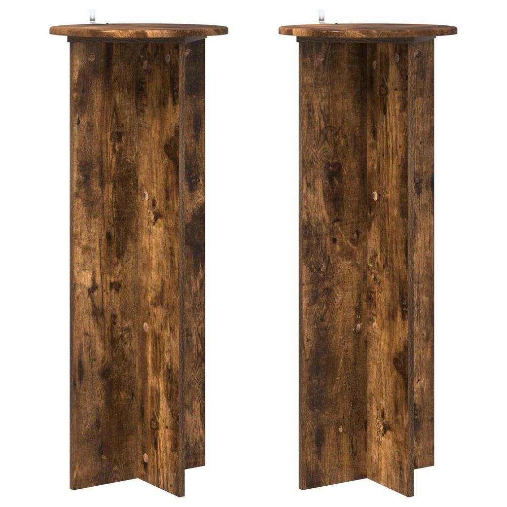 Support de plante 2 pièces chêne fumé ø40 x 100 cm