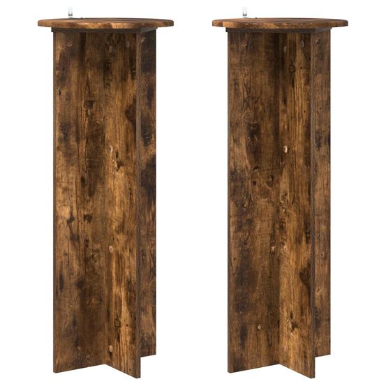 Support de plante 2 pièces chêne fumé ø40 x 100 cm
