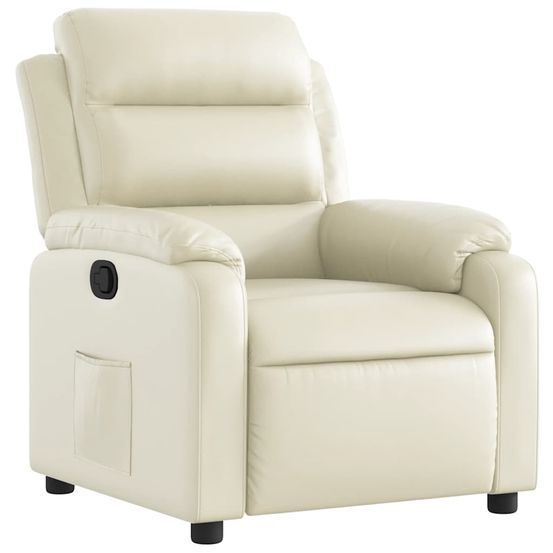 Fauteuil inclinable crème similicuir