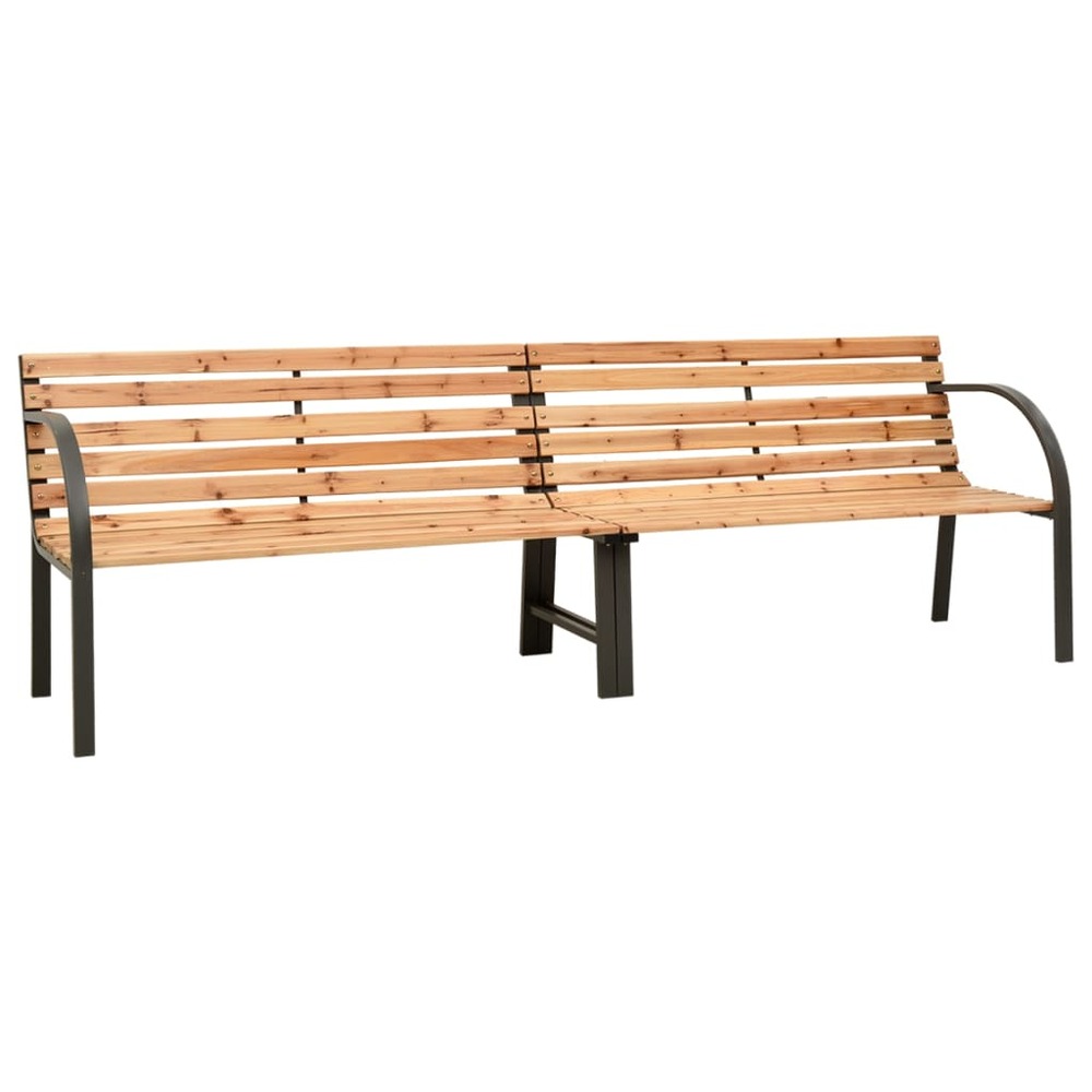 Banc de jardin meuble de patio d'extérieur terrasse double de jardin 225 cm bois de sapin massif