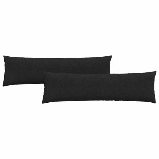 Coussins de canapé 2 pcs noir 145 x 40 cm tissu