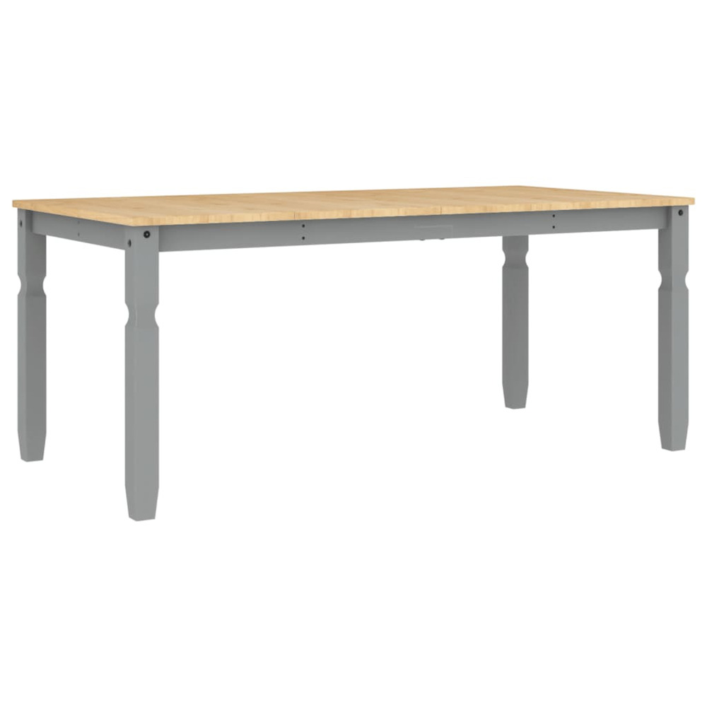 Table à manger corona gris 180x90x75 cm bois massif de pin